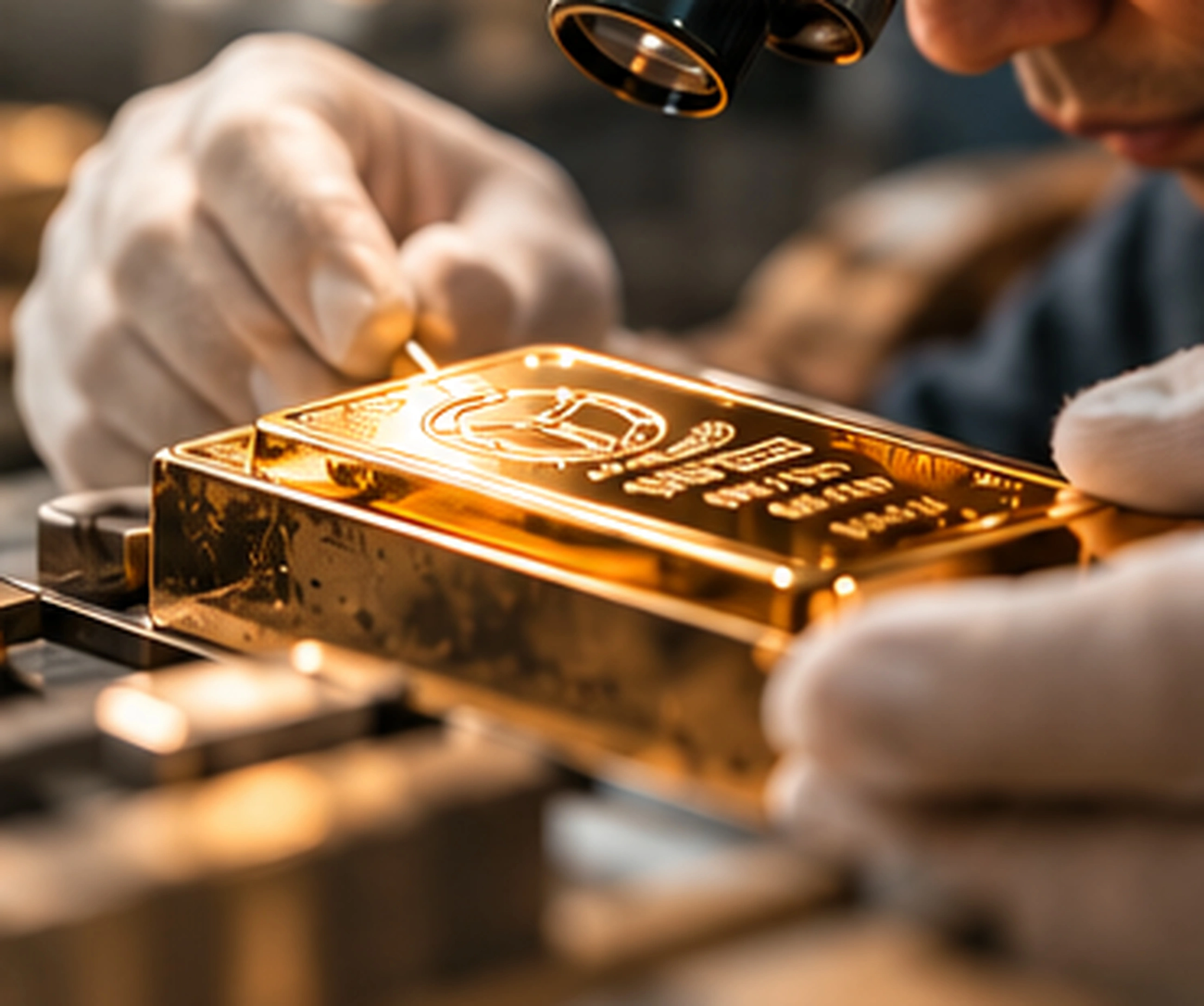 Goldsmith working carefully by hand
